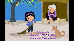 Bé quét nhà