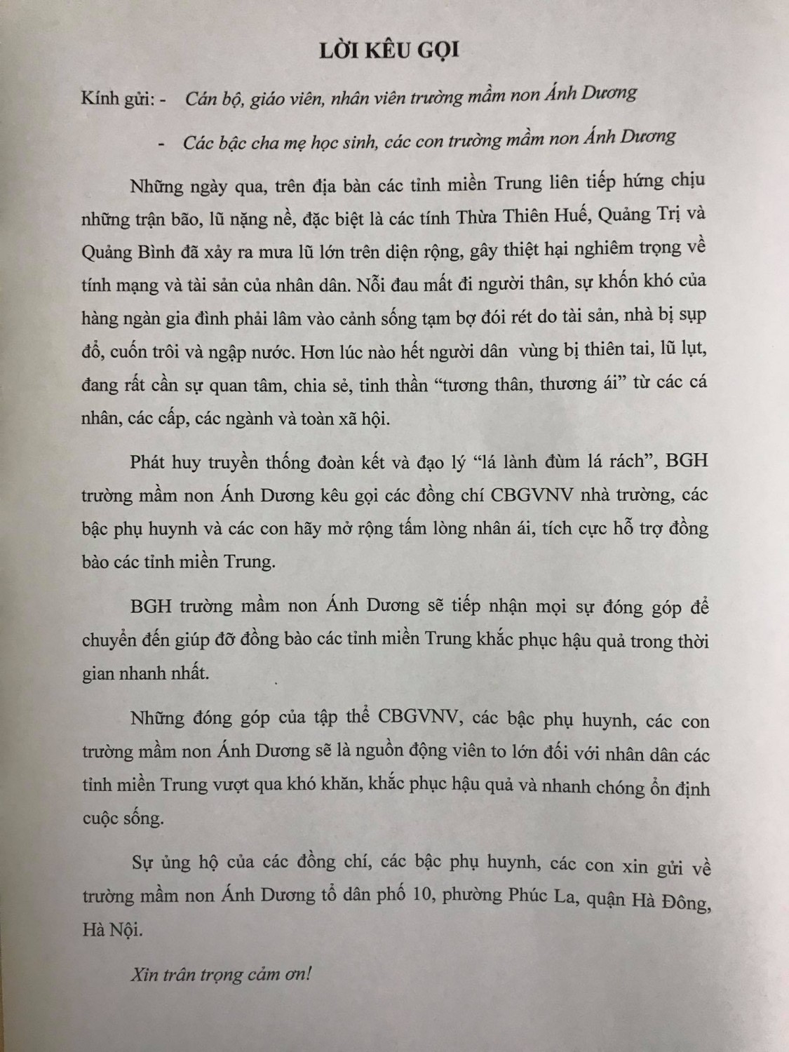 Thương về miền bão lũ