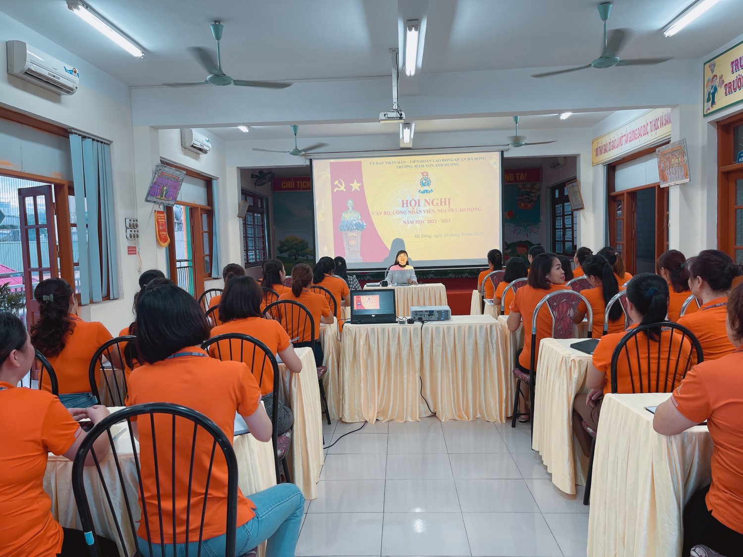 Hội nghị Cán bộ, công chức, viên chức, người lao động năm 2022 của trường Mầm non Ánh Dương.