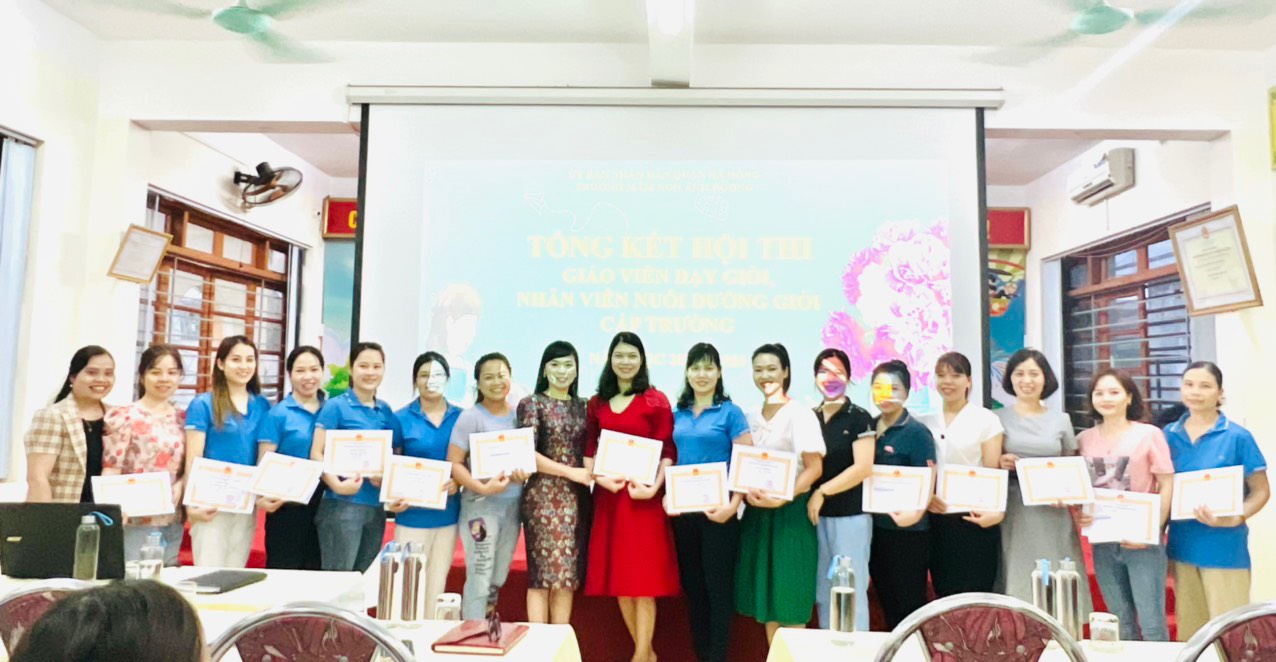 Trường Mầm Non Ánh Dương tổng kết Hội thi "Giáo viên dạy giỏi, nhân viên nuôi dưỡng giỏi" năm học 2022-2023