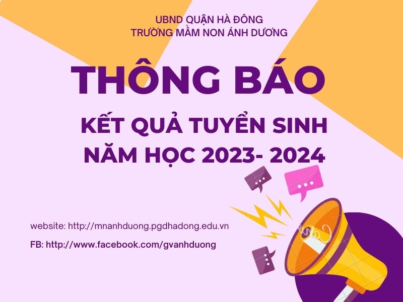 THÔNG BÁO KẾT QUẢ TUYỂN SINH