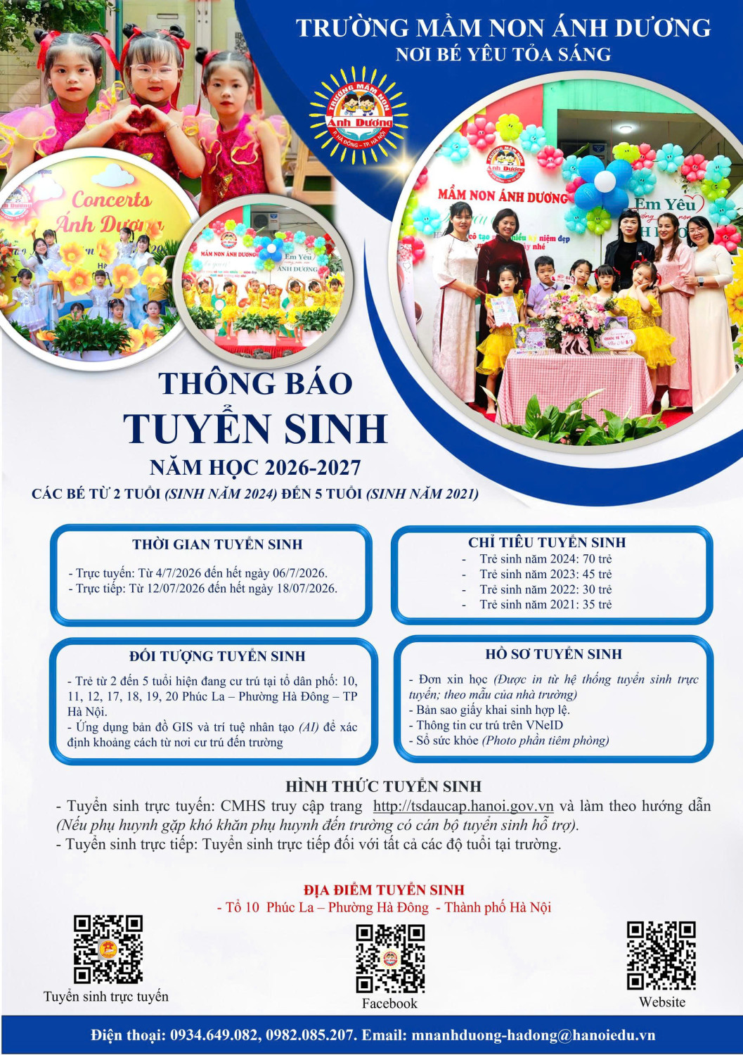 THÔNG BÁO TUYỂN SINH NĂM HỌC 2026 – 2027
